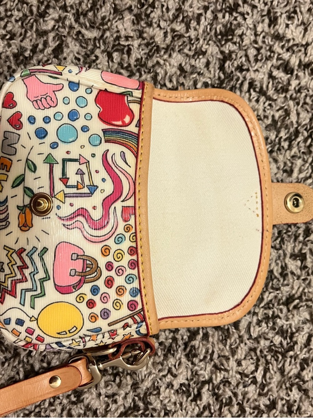 Vintage Dooney & Bourke Whimsy Flap Wristlet - Picture 5 of 8